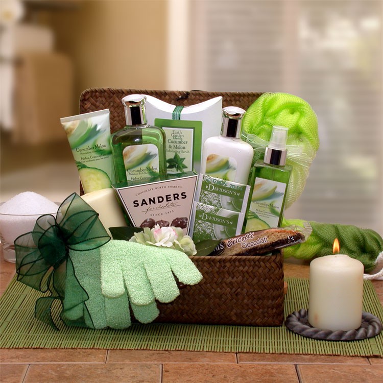 Gifts For Her - 10x10x7 inSerenity Spa Cucumber & Melon Gift Chest