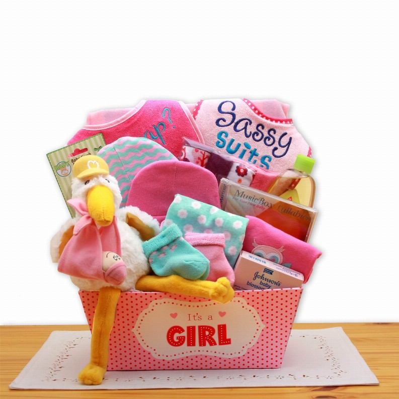 New Baby Gift Baskets - 18x12x8 inA Special Delivery  New Baby Gift Basket- Pink