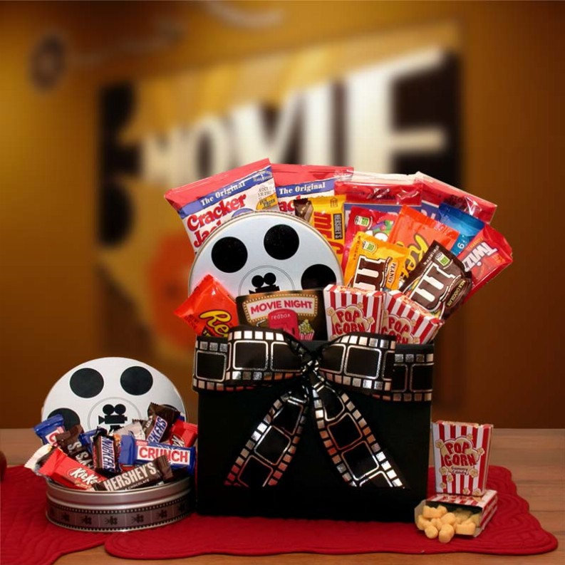 New Baby Gift Baskets - 14x10x10 inMovie Fest Gift Box with 10.00 RedBox Card