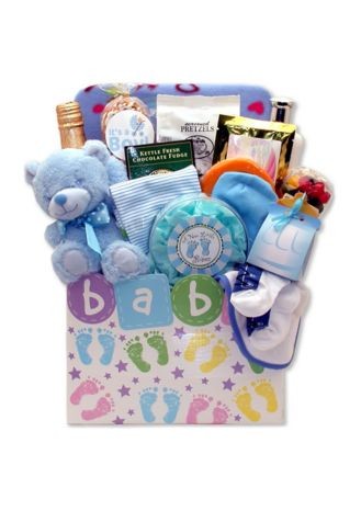 New Baby Gift Baskets - 18x12x8 inNew Baby Celebration Gift Box - Blue