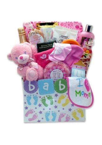 New Baby Gift Baskets - 18x12x8 inNew Baby Celebration Gift Box - Pink