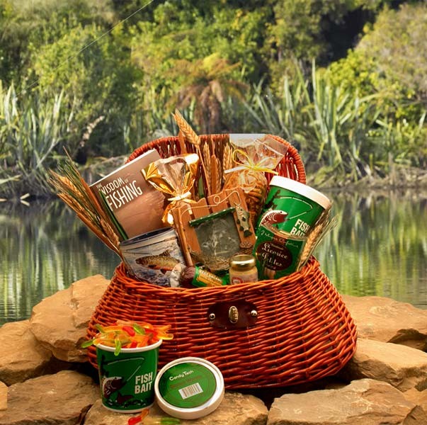 Sport Gift Baskets - 14x10x10 inThe Fisherman's Fishing Creel Gift Basket