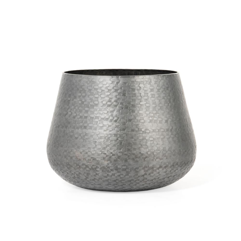 Rhett Metal Planter, Medium Grey