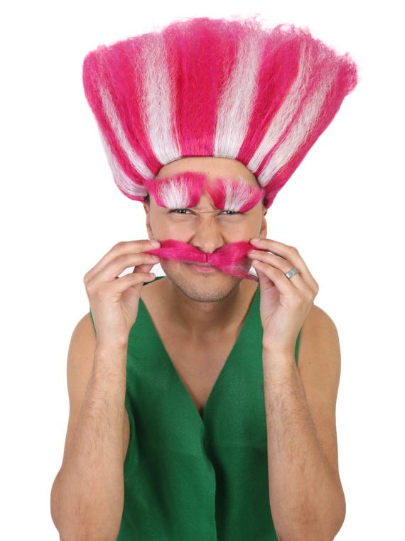 King Troll Wig with Eyebrows and Mustache