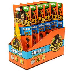 Gorilla Super Glue/Brush& Nozzle10G 6/Pk