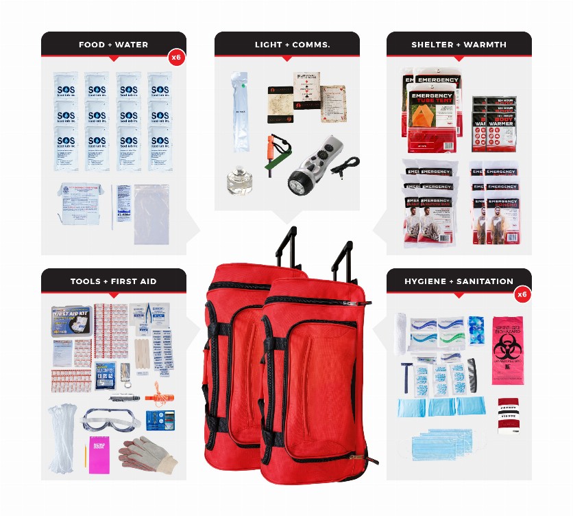 Survival Kit - 6 PersonComfort Survival KitWheeled Bag