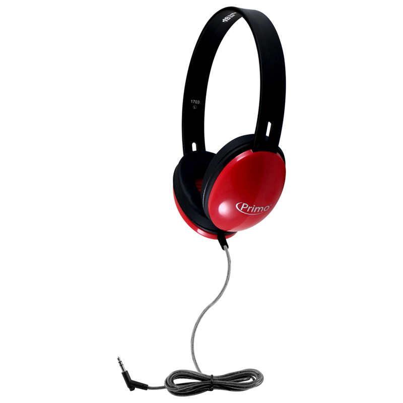 Primo Stereo Headphones, Red