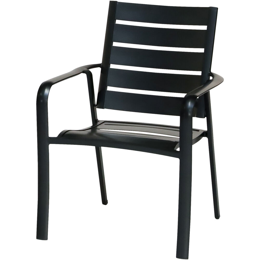 Commercial aluminum slat back dining chair