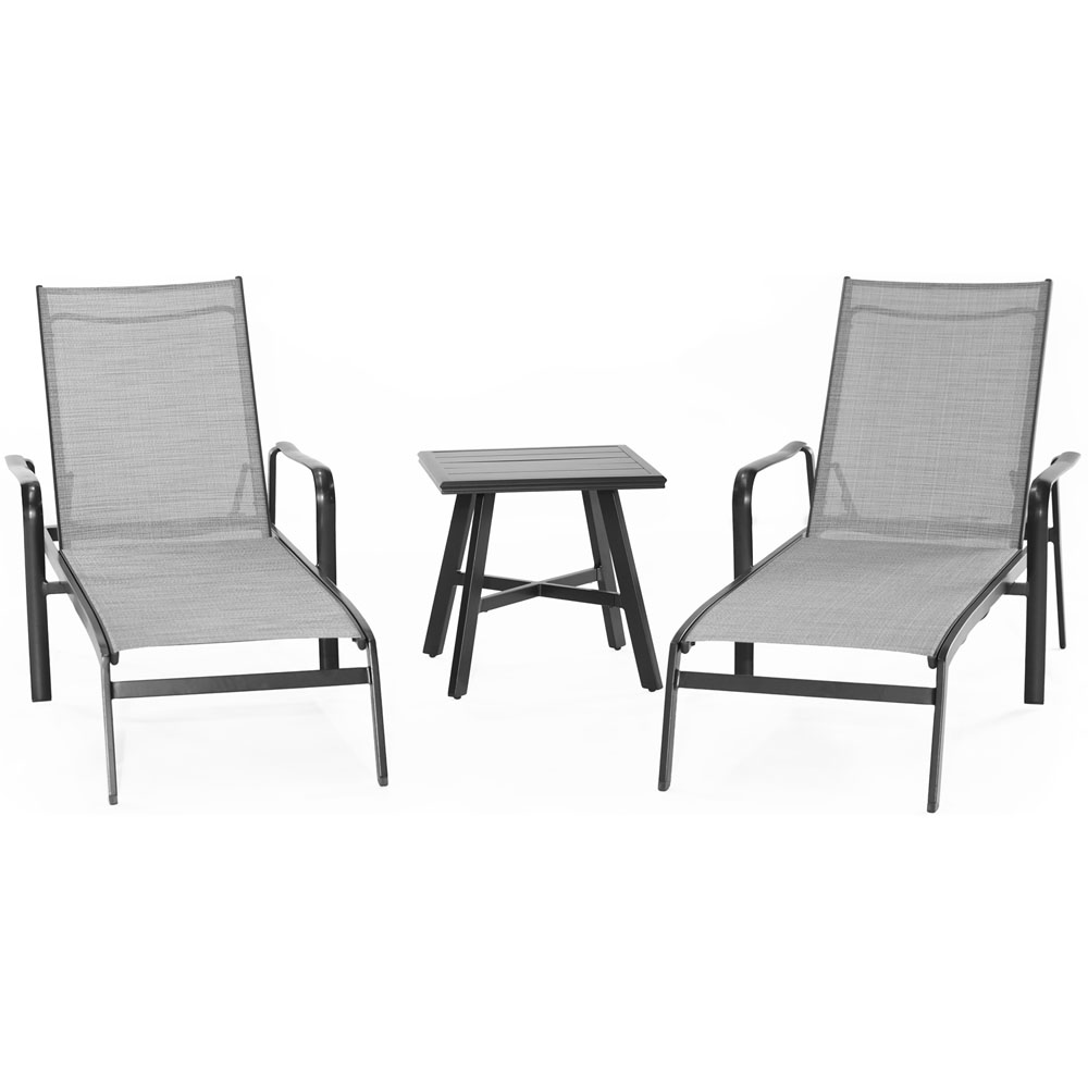 Foxhill 3pc: 2 Chaise Lounge Chairs and 22" Side Table