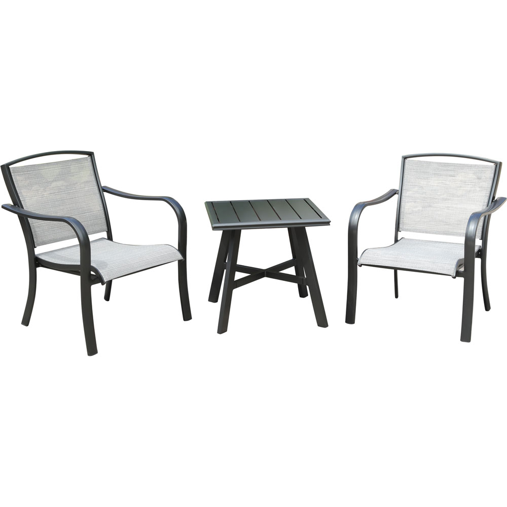 Foxhill 3pc Seating Set: 2 Sling Chairs and 22" Side Table
