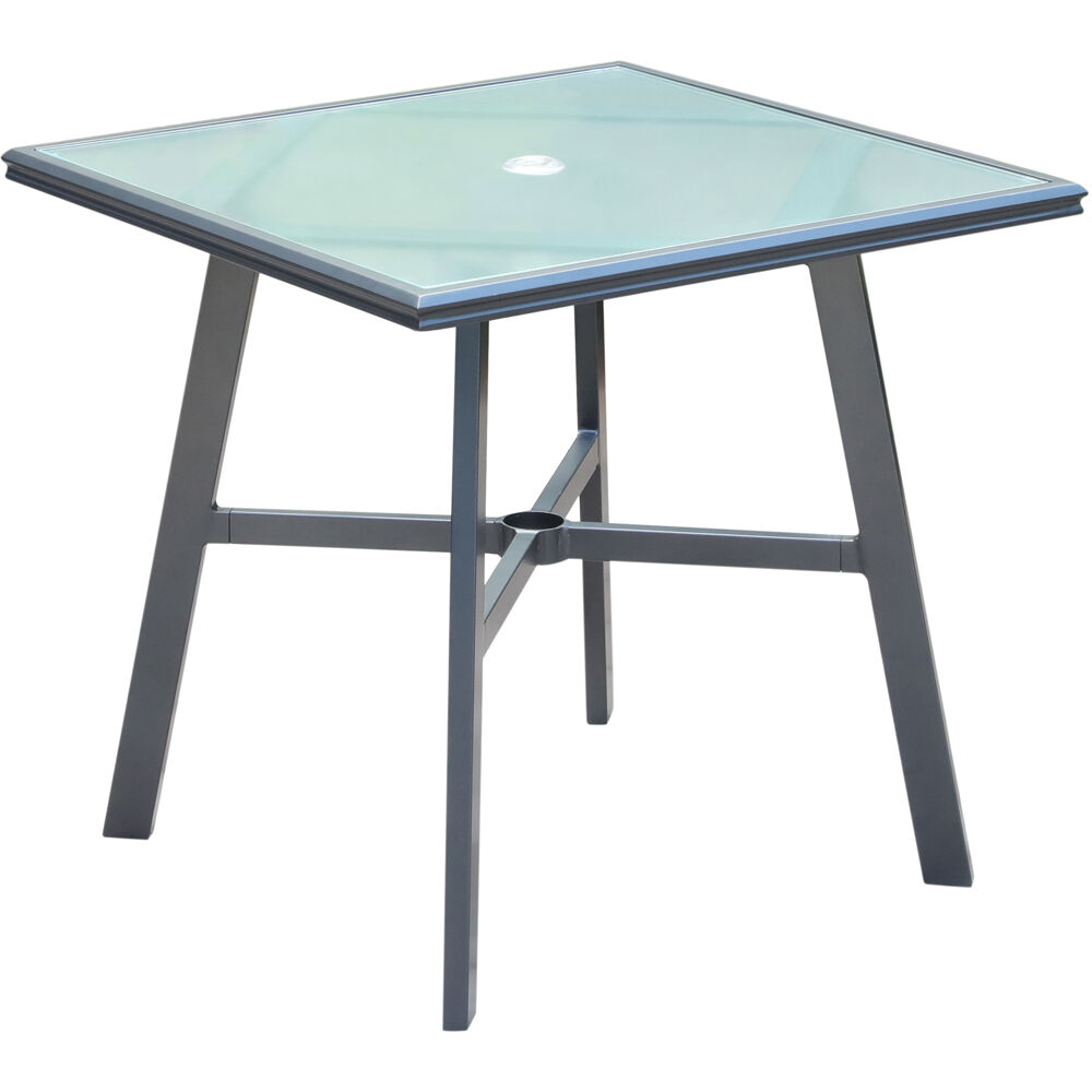 Commercial Aluminum 30" Square Glass Top Table