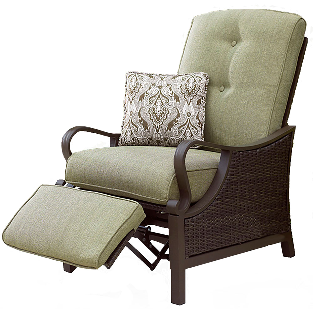 Ventura Luxury Recliner with Pillow Accessory, All-weather, Resin Weave