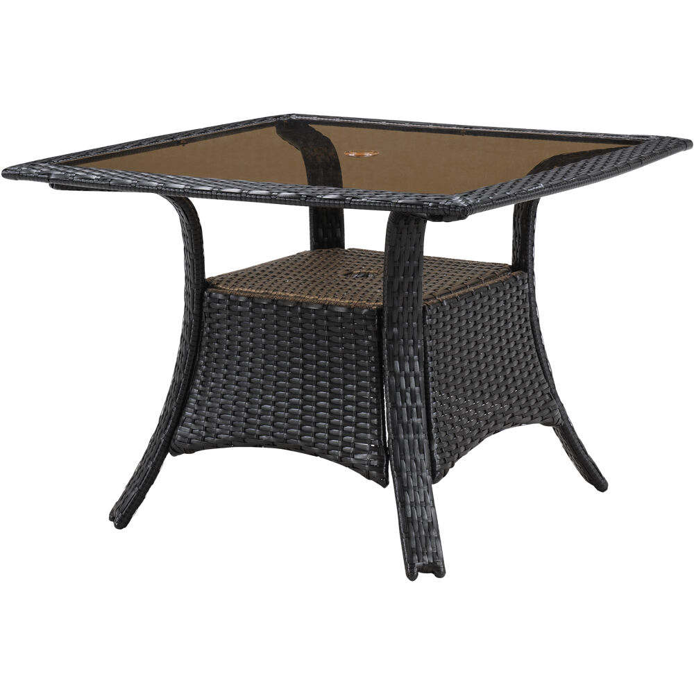 Square Glass Top Woven Dining Table