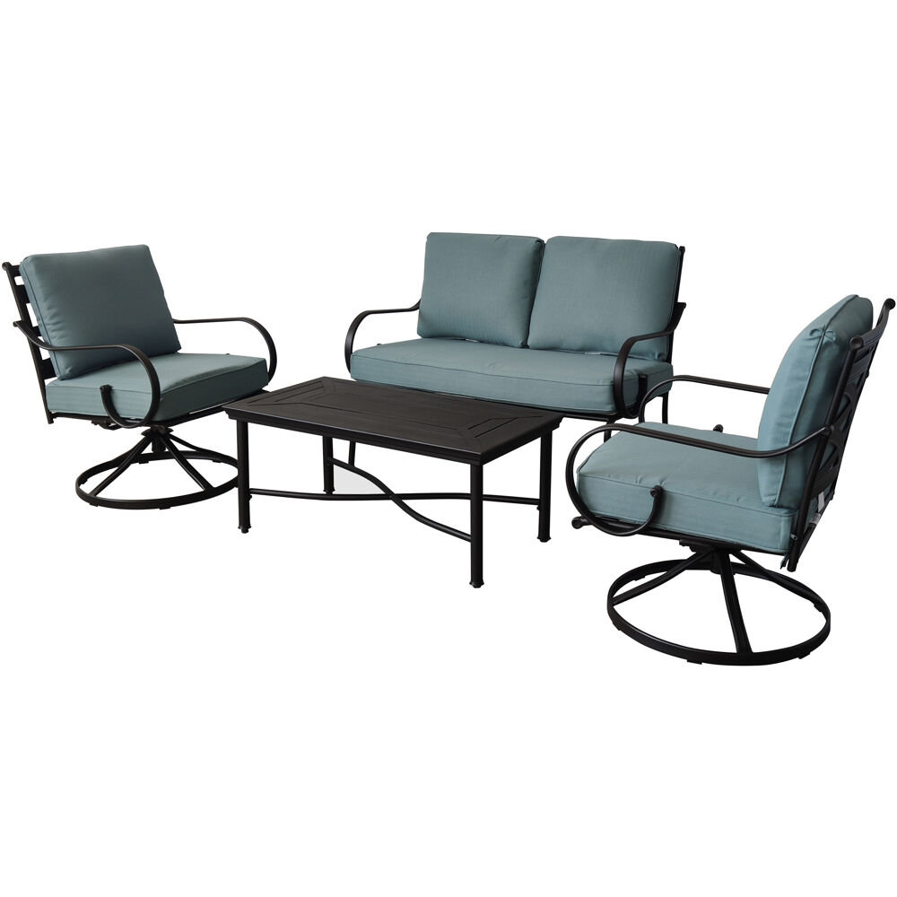 Montclair4pc Seating Set: 2 Swivel Chairs, Loveseat, Coffee Table