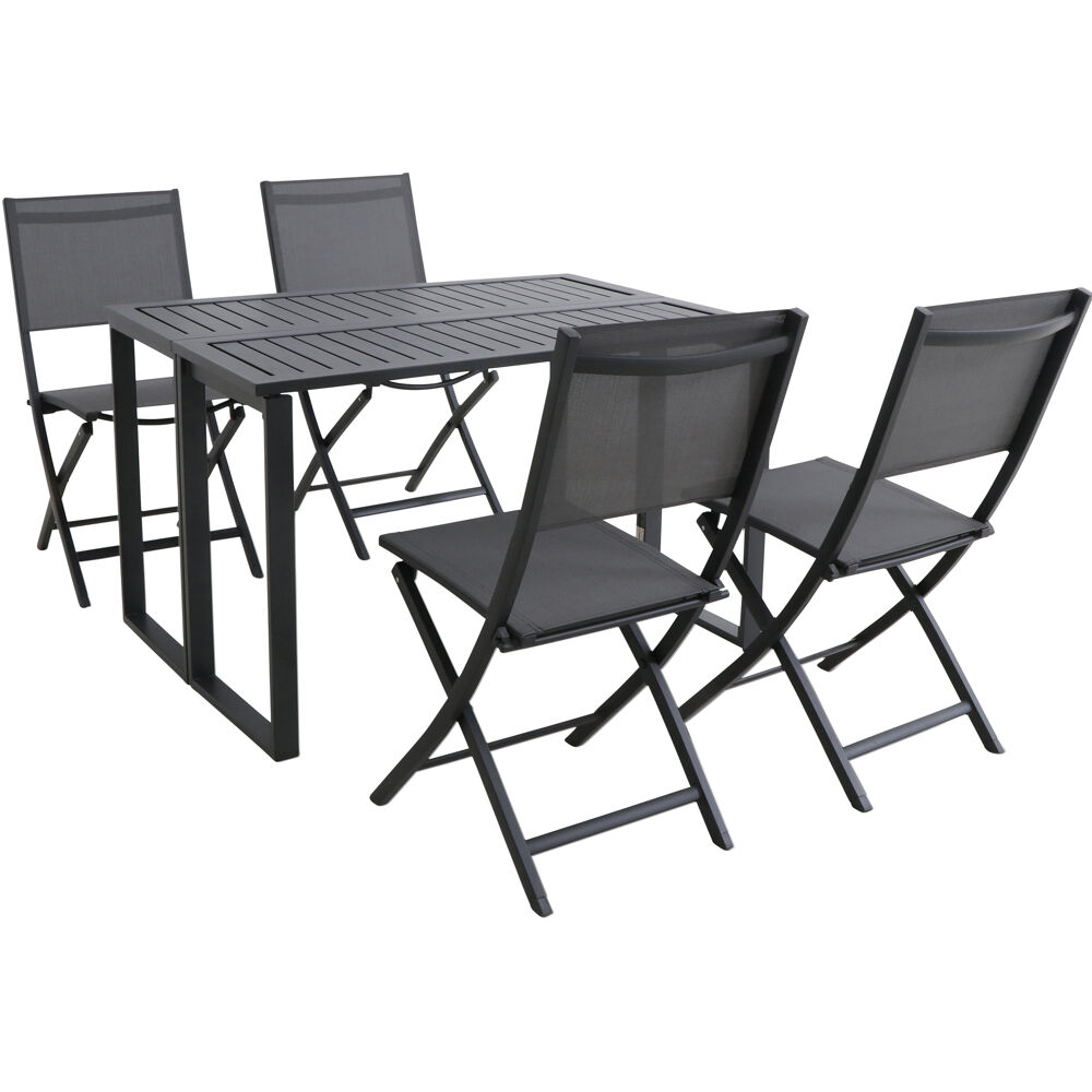 Conrad 5pc Dining Set: 4 Sling Folding Chairs and Folding Table
