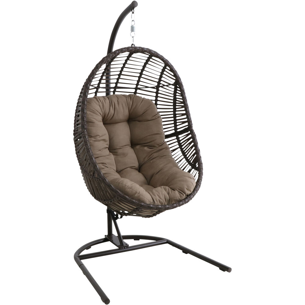 Isla Steel/Wicker Rattan Hanging Egg Chair