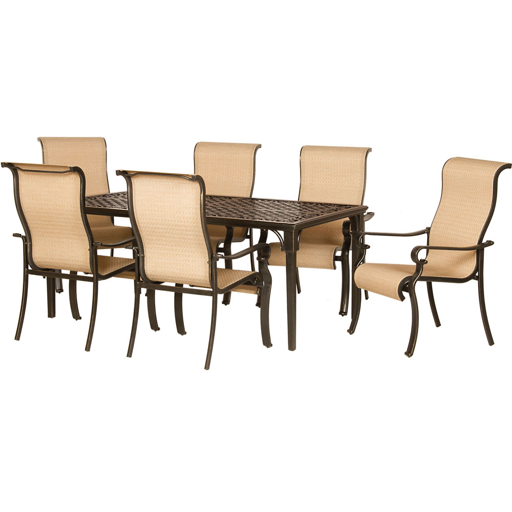 Brigantine 7-pc Dining Set (Alum. Table + 6 Sling Chairs)