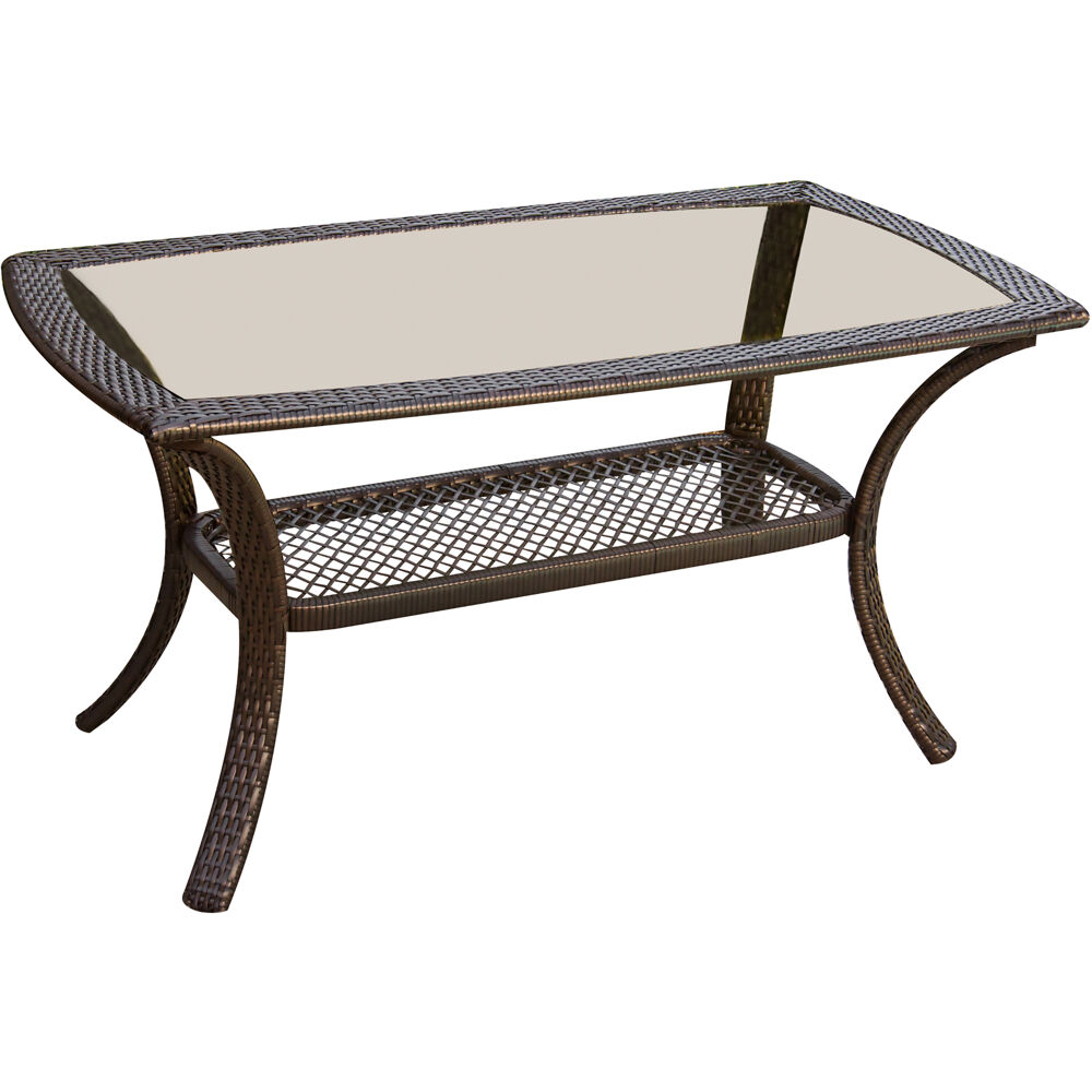 Orleans Woven Coffee Table with Glass Top