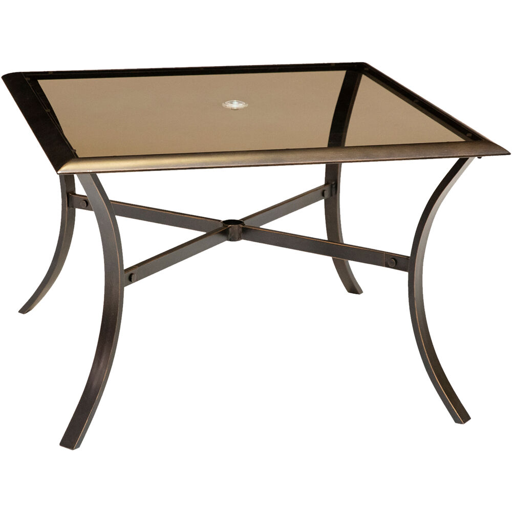 Traditions 42"x42" Square Aluminum Glass Top Table