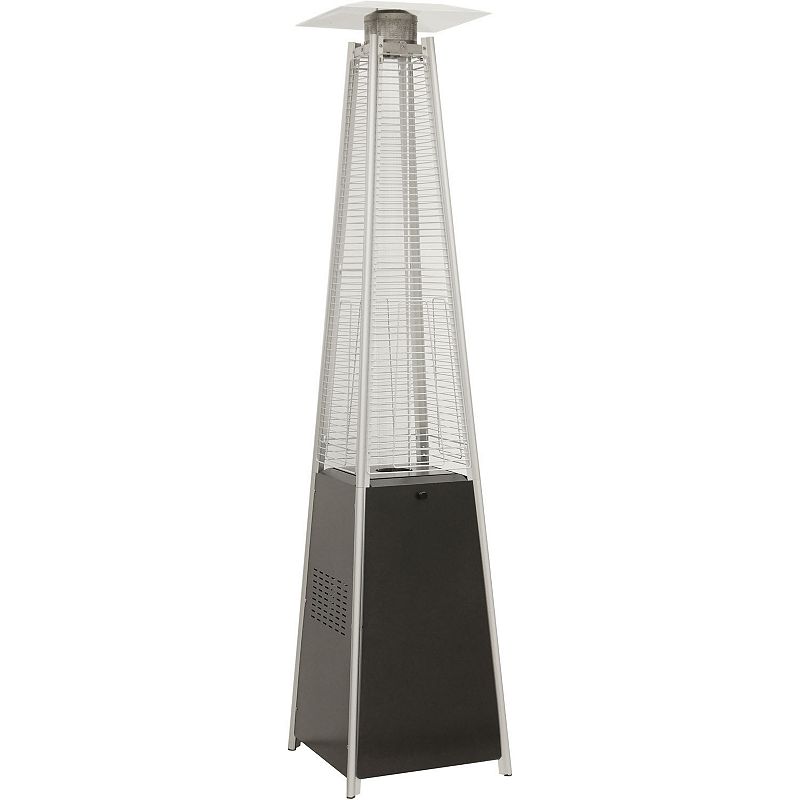 Pyramid Patio Heater, 7' Tall, Propane Flame Glass, 42,000 BTU