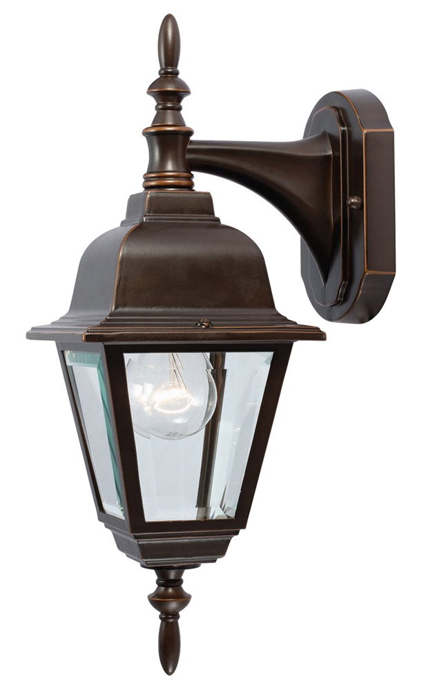 Rust Outdoor Lantern, Classic Bronze, Beveled Glass