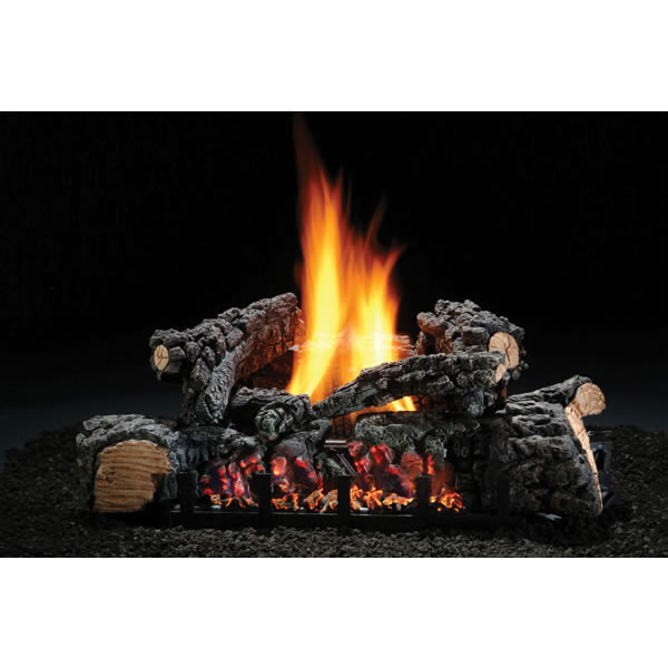 26" Highland Glow Vent-Free Liquid Propane Log Set with Manual Valve - EFHG26P1G