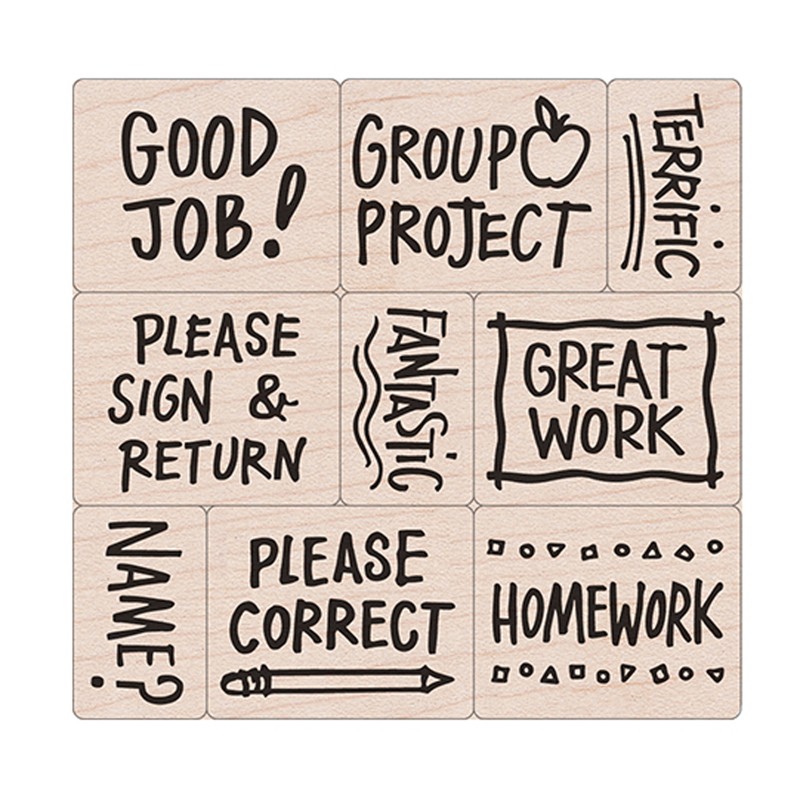 Big 'n' Little Notes From The Teacher Stamps, Set of 9