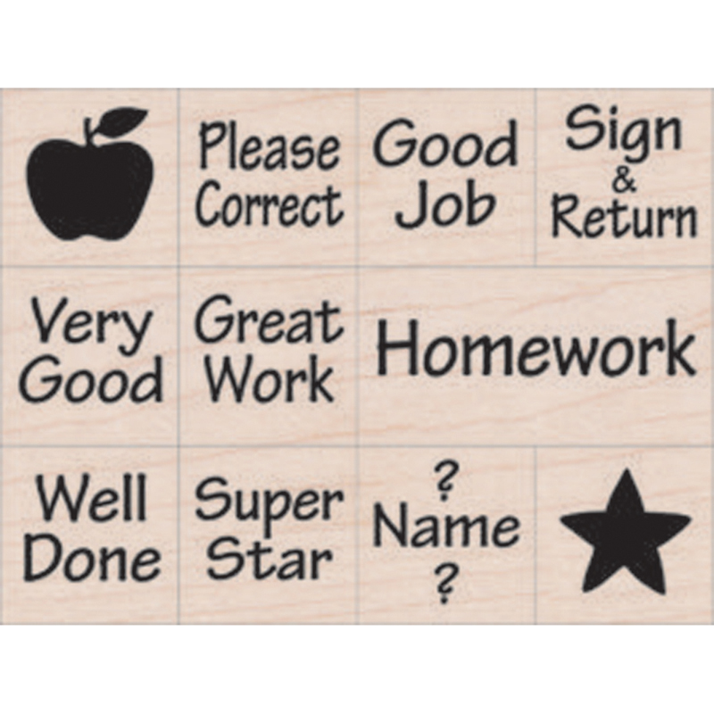 Nearly Tiny Messages From Your Teacher Stamps, Set of 11