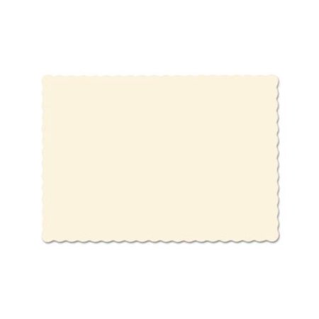 Solid Color Scalloped Edge Placemats, 9 1/2 x 13 1/2, Ecru, 1000/Carton