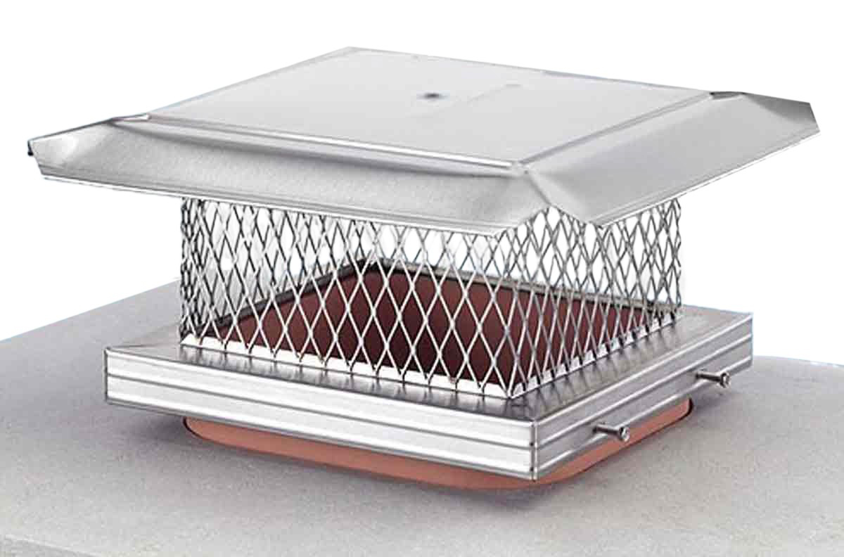 13" X 13" Homesaver Pro Stainless Steel Chimney Cap, 304-Alloy, 18-Ga. Base & Mesh, 24-Ga. Lid