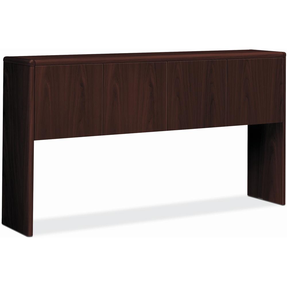 HON 10700 H10734 Hutch - 68.6" x 14.6" x 37.1" - 4 Drawer(s) - Waterfall Edge - Finish: Mahogany