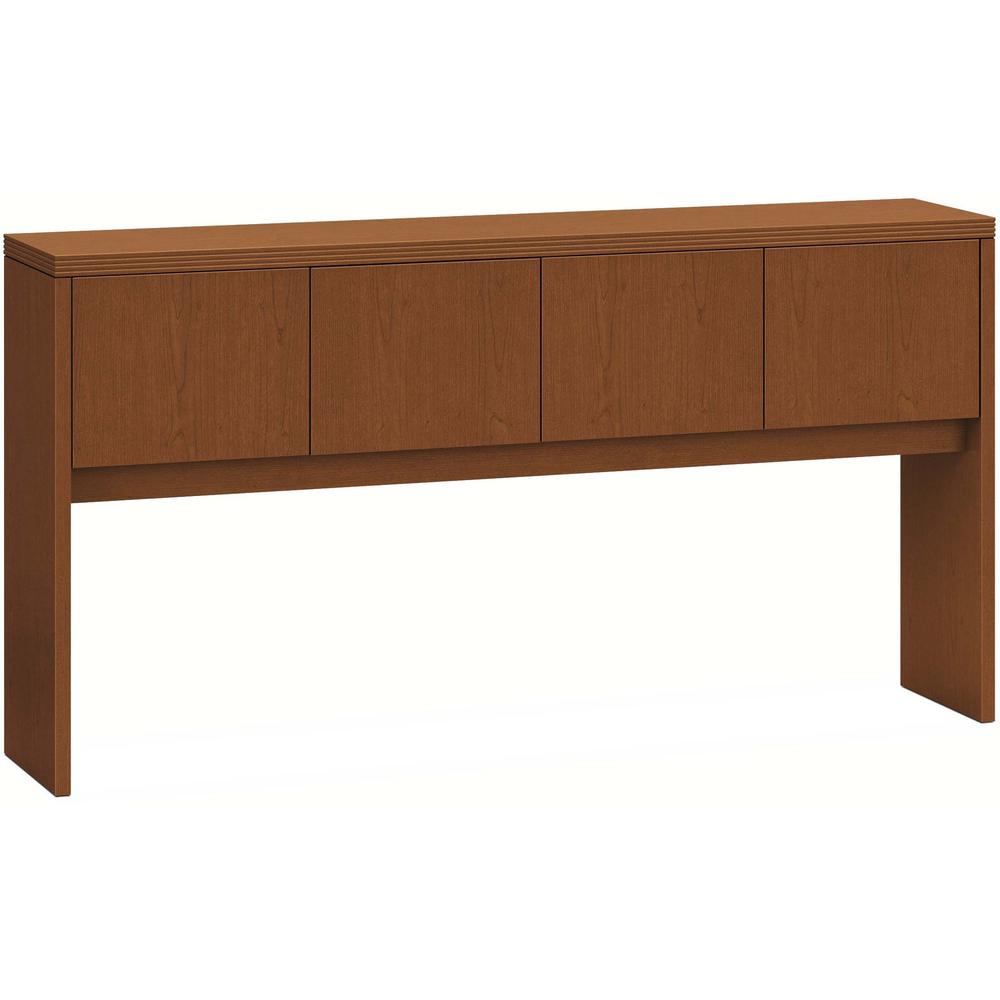 HON Valido H11534 Hutch - 72" x 14.6" x 37.5" - 4 Drawer(s) - Ribbon Edge - Finish: Bourbon Cherry