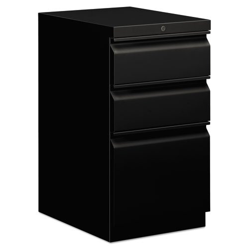 HON Brigade Mobile Pedestal | 2 Box / 1 File Drawers | Full Radius Pull | 15"W x 19-7/8"D x 28"H | Black Finish