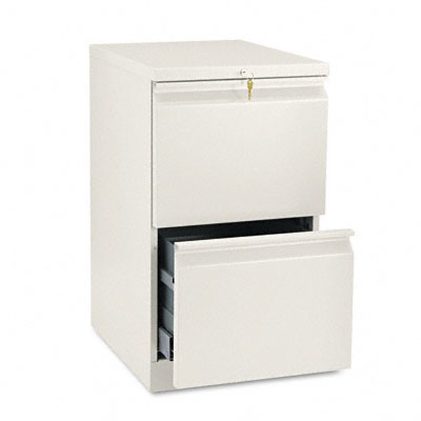 Brigade Mobile Pedestal, Left or Right, 2 Letter-Size File Drawers, Putty, 15" x 19.88" x 28"