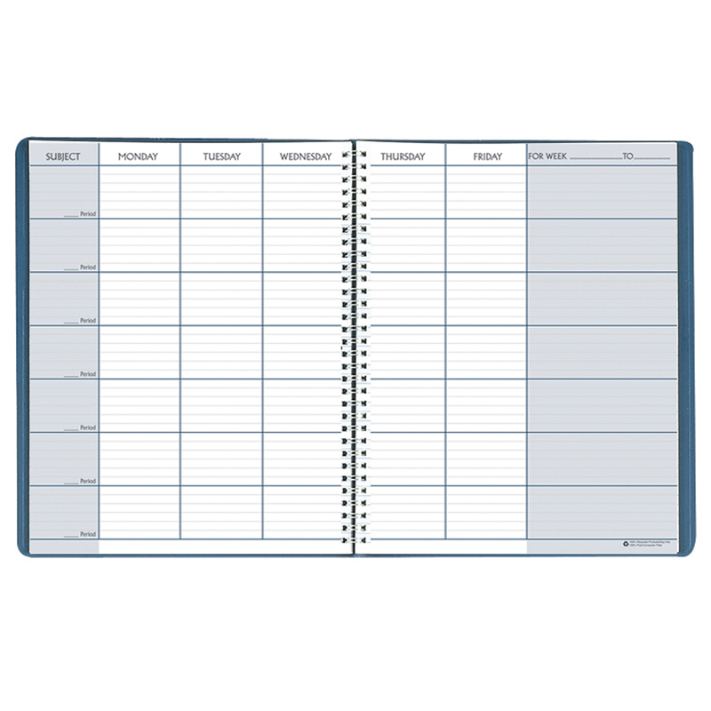 Teachers Planner, Blue, 8-1/2" x 11", Pack of 2