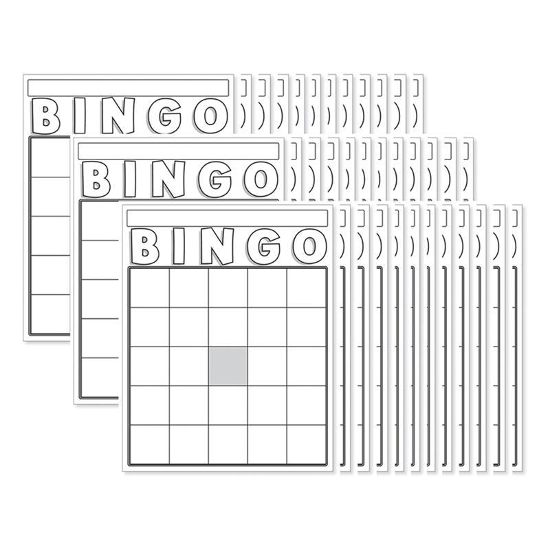 Blank Bingo Cards, White, 7-1/2" x 8-3/4", Pack of 36