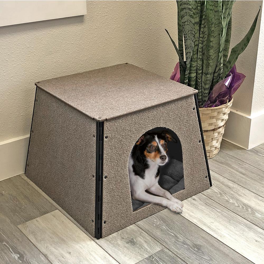 Happystack Model DHTAN Small Dog House in Tan Indoor/Outdoor Carpet