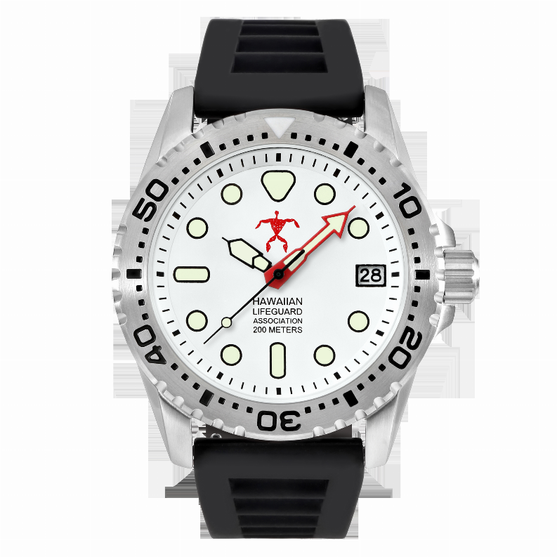 Hawaiian Lifeguard Association Dive Watch Quartz - one size - 42MMSS CASE/WHITE DIAL/BLACK STRAPHLA 5404