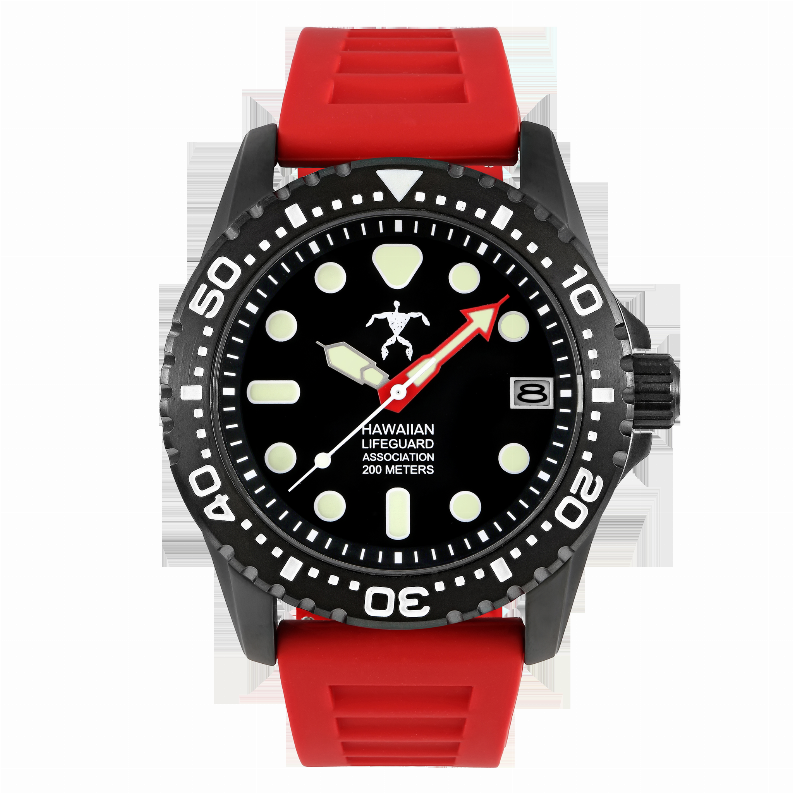 Hawaiian Lifeguard Association Dive Watch Quartz - one size - 42MMBLACK CASE/BLACK DIAL/RED STRAPHLA 5412