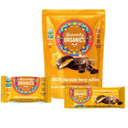 Heavenly Organics Chocolate Ginger Honey Patties (6x4.66 OZ)