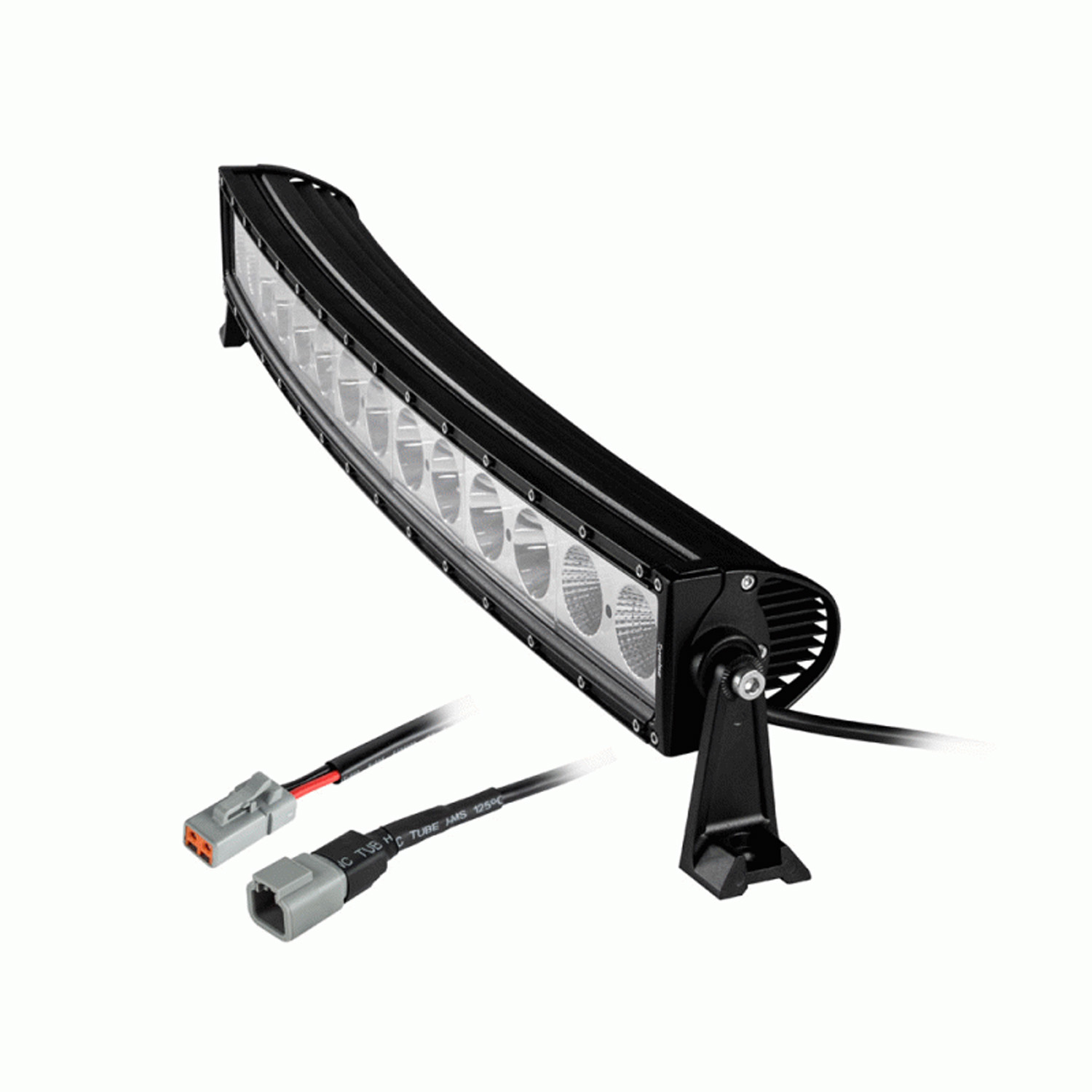 HEISE 30" SINGLE ROW CURVED 14 LED 140 WATT CREE LED LIGHT BAR WITH HARDWARE