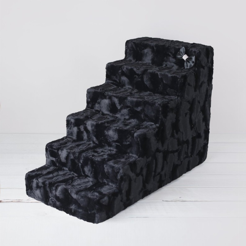 Luxury Dog Stairs - 6-Step Black Diamond