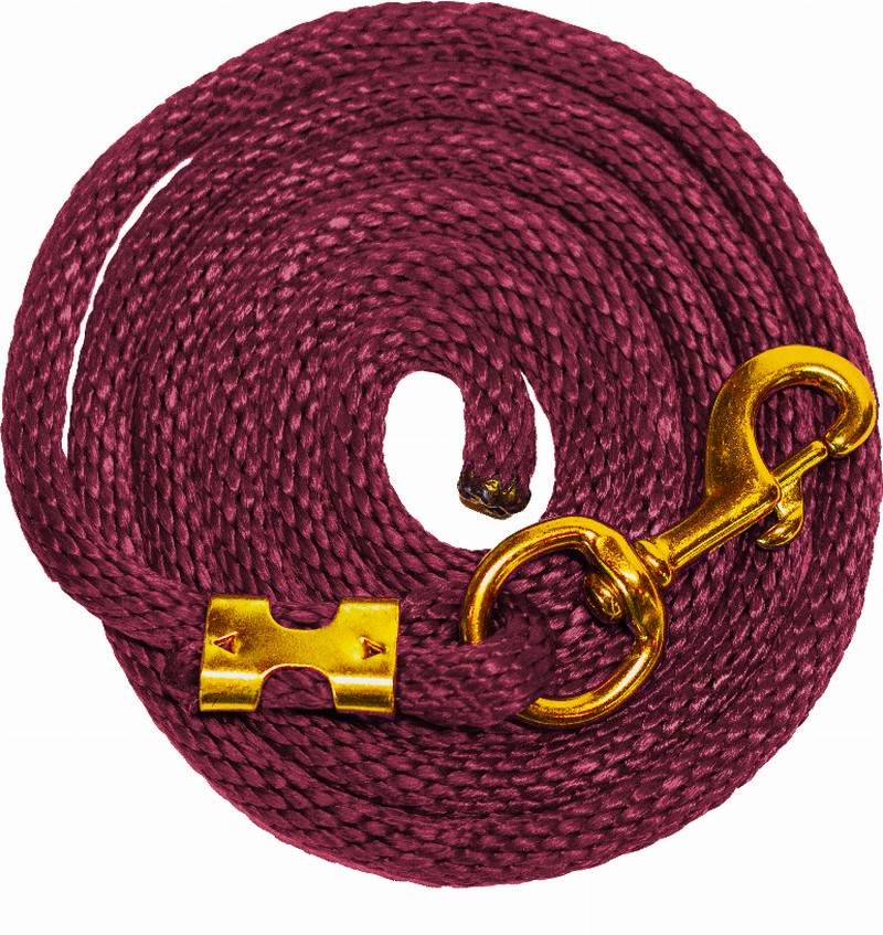 Poly Lead Rope 5/8" x 8'  burgandy