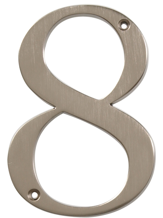 CHRT-NKL-DIST-FSH-4IN-#8 (Distinctions 4 in. Brushed Nickel Flush Mount House Number 8) -brushed nickel