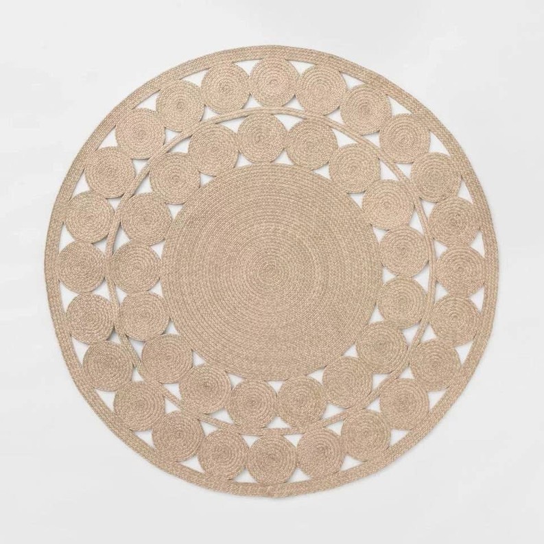 Braided Neutral Round Area Rug