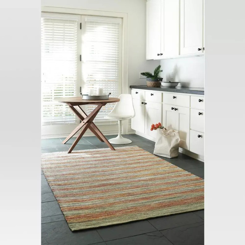 Woven Natural Jute Cotton Area Rug