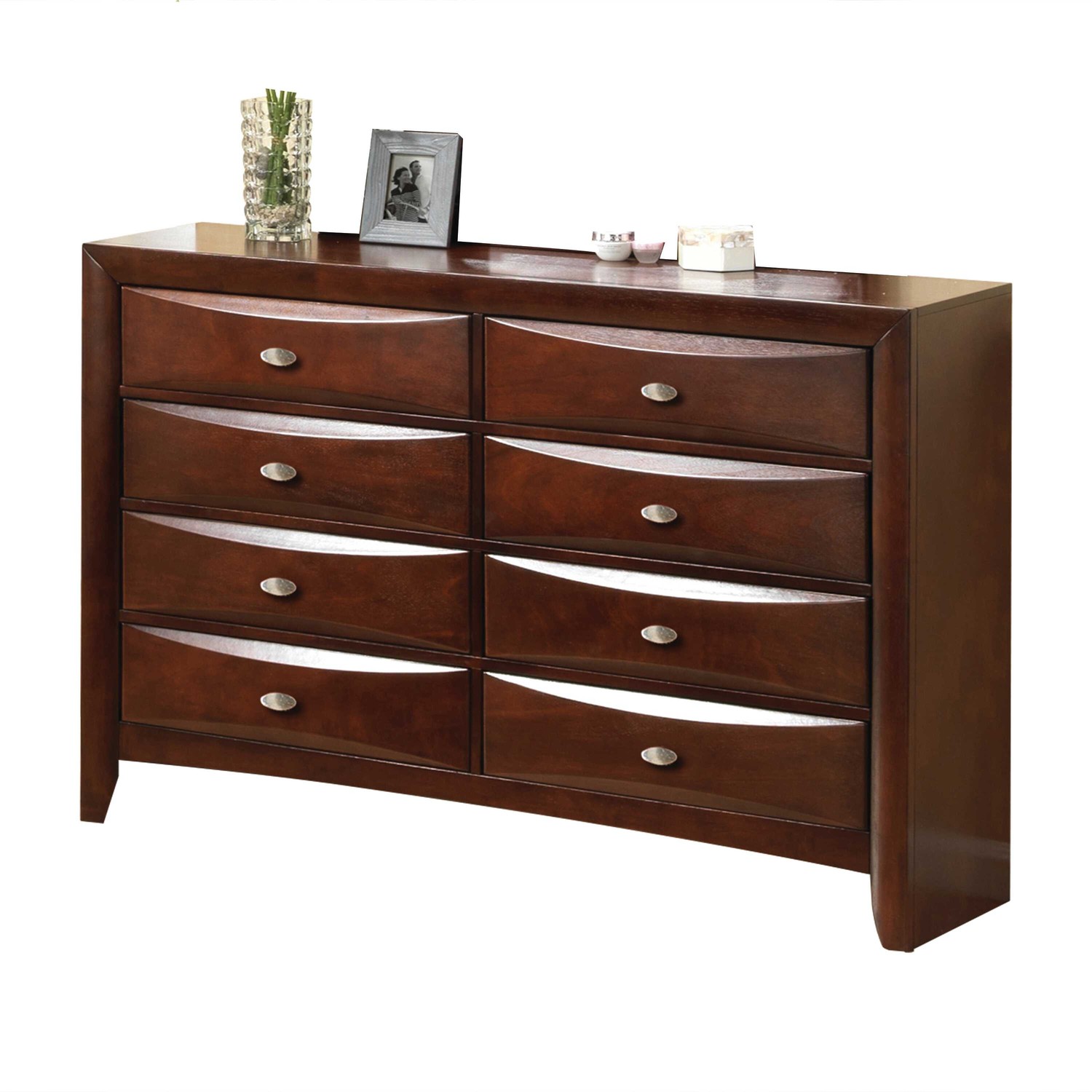 41" Espresso Wood Finish Dresser with 8 Drawers