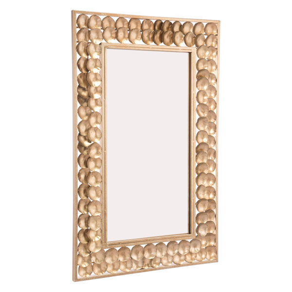 21.9" X 1" X 34.1" Mini Circles Gold Mirror