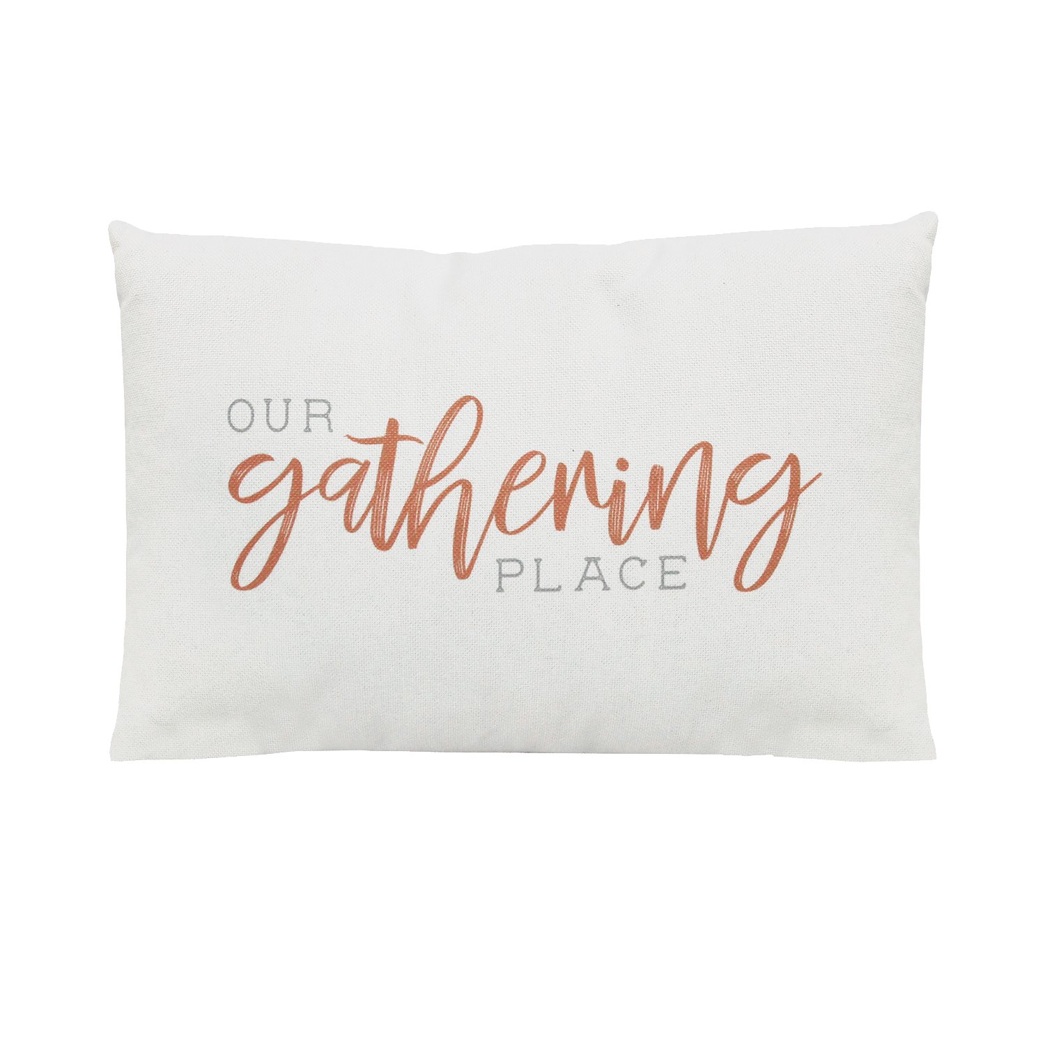 Mulit-colored "Our Gathering Place" Lumbar Accent Pillow w/ Removable Cover