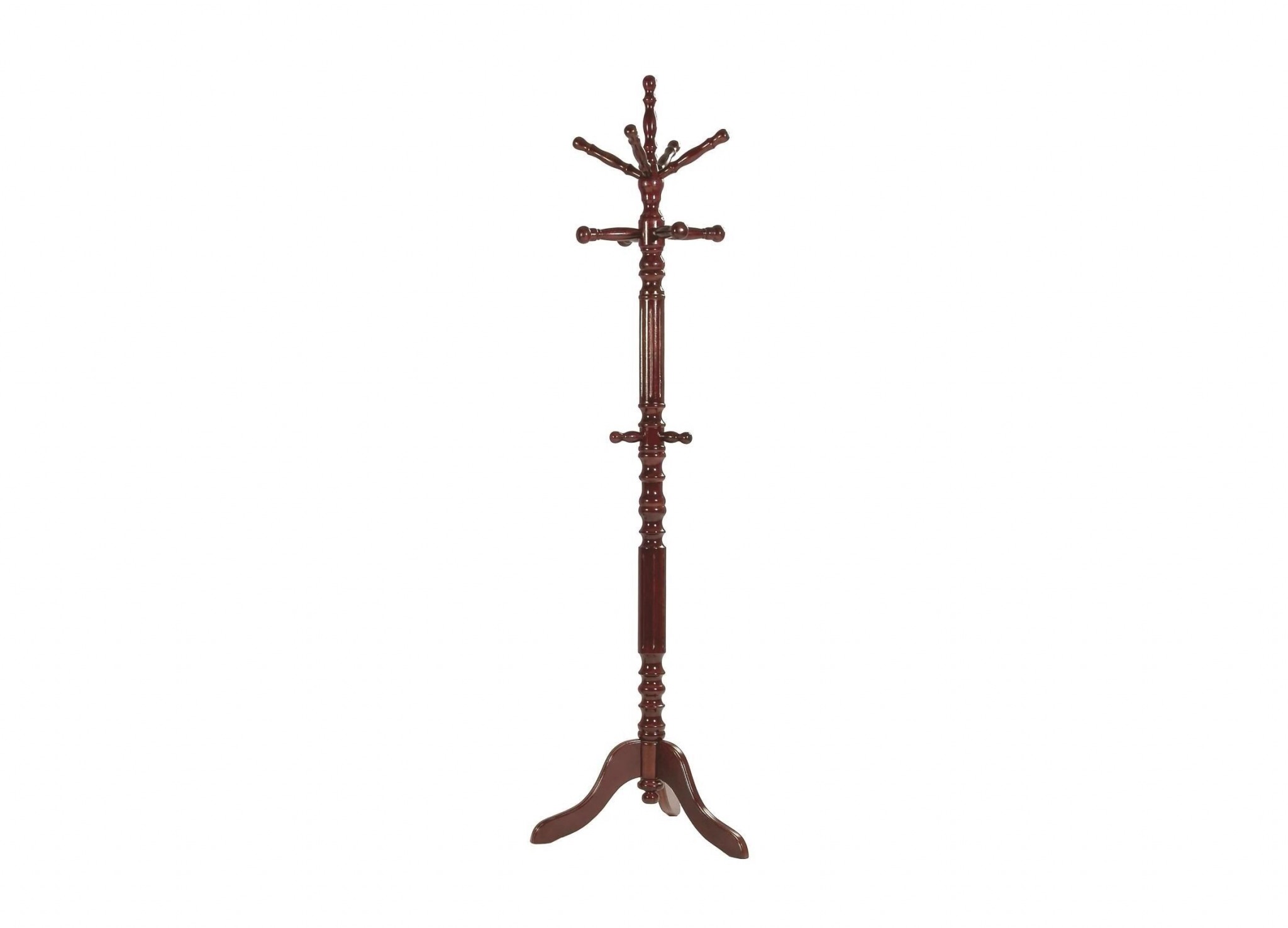 Traditional Walnut Finish Hardwood Coat Stand